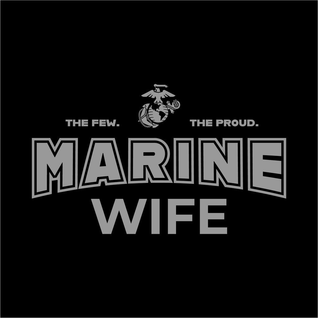 Marines Wife Ladies T-Shirt (Black)