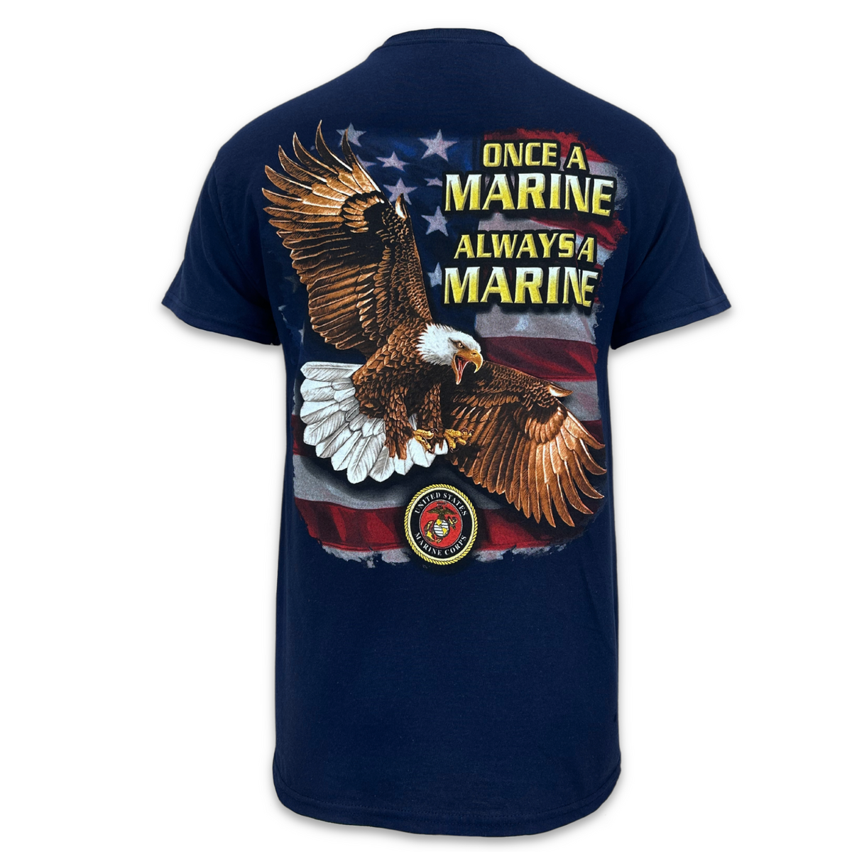 Marines Once A Marine Always A Marine Eagle TShirt (Navy)