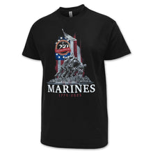 Load image into Gallery viewer, Marines 250th Anniversary Iwo Jima T-Shirt (Black)