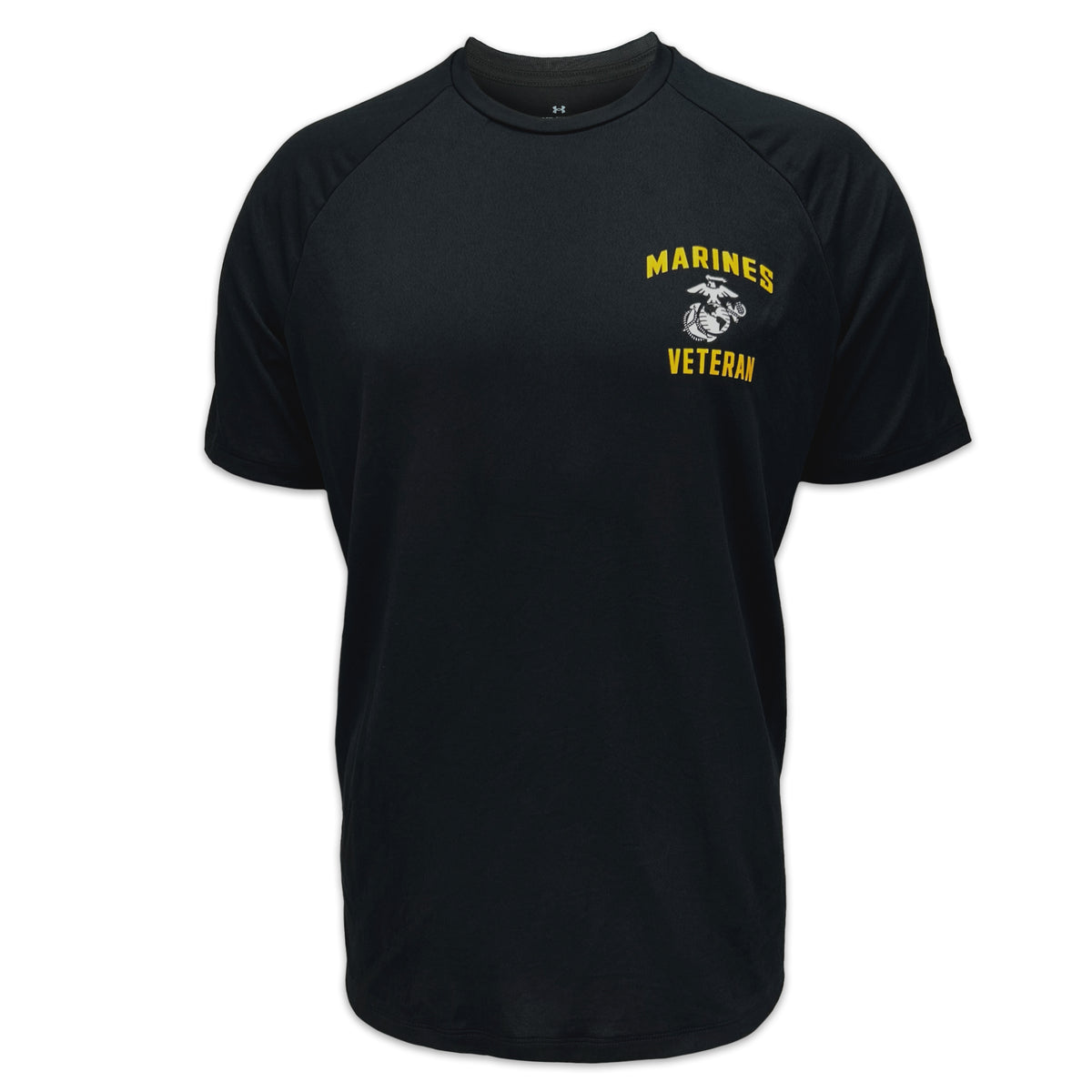 Marines Under Armour Left Chest EGA Veteran Tech TShirt (Black)