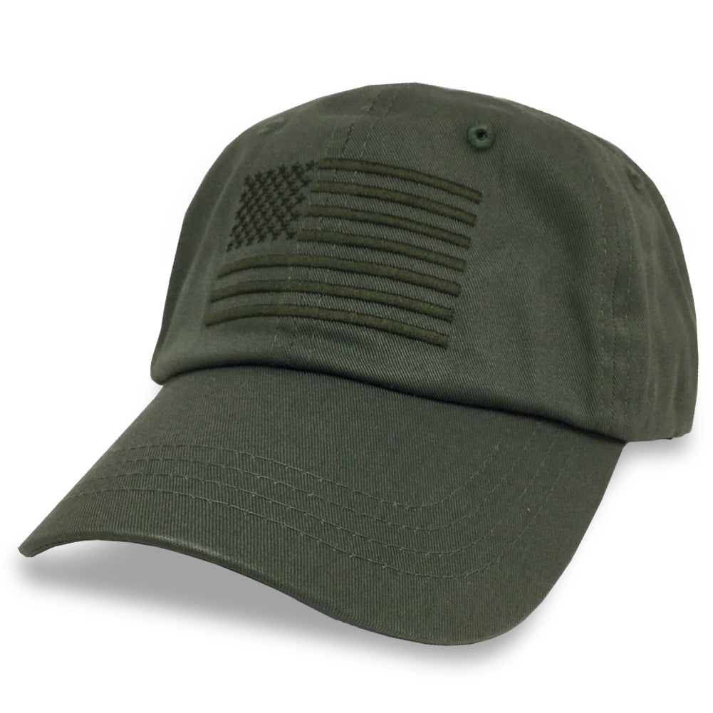 american flag gear American Flag Hat (OD Green) – Marines Gear