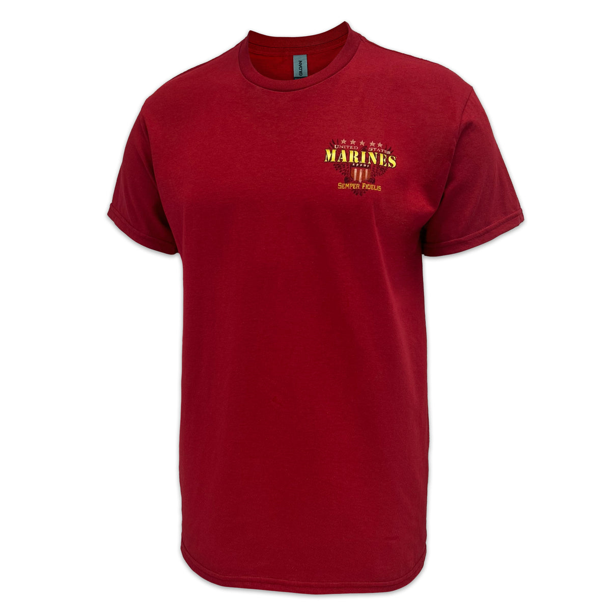 United States Marines Shield Grunge TShirt (Red)