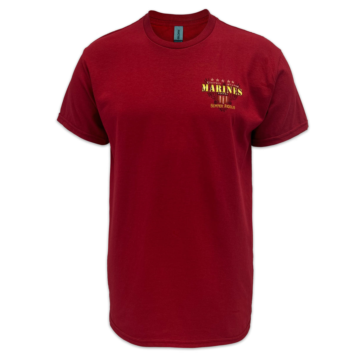 United States Marines Shield Grunge TShirt (Red)