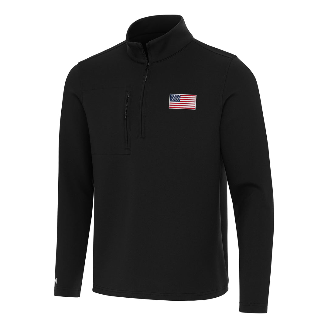American Flag Men's Insider 1/4 Zip Pullover (Black)*