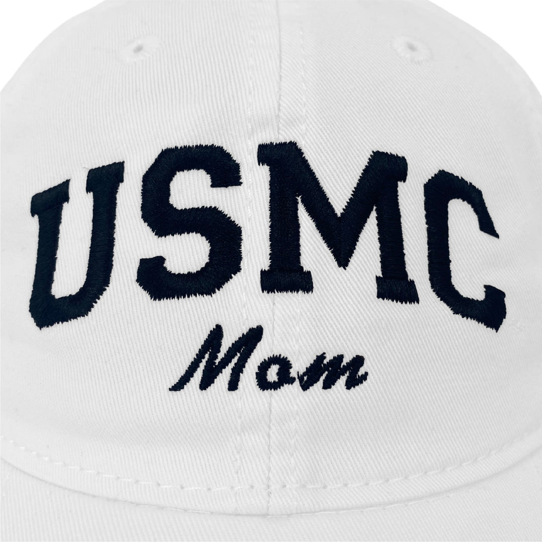USMC Mom Relaxed Twill Hat (White/Black)