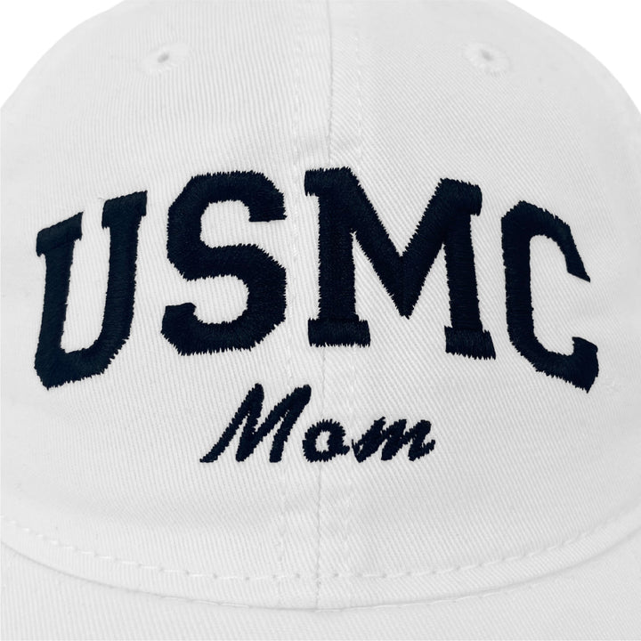 USMC Mom Relaxed Twill Hat (White/Black)