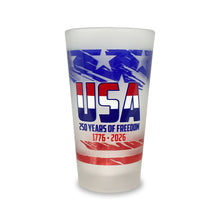 Load image into Gallery viewer, USA 250 Years of Freedom Frosted Pint Glass