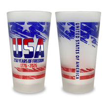 Load image into Gallery viewer, USA 250 Years of Freedom Frosted Pint Glass