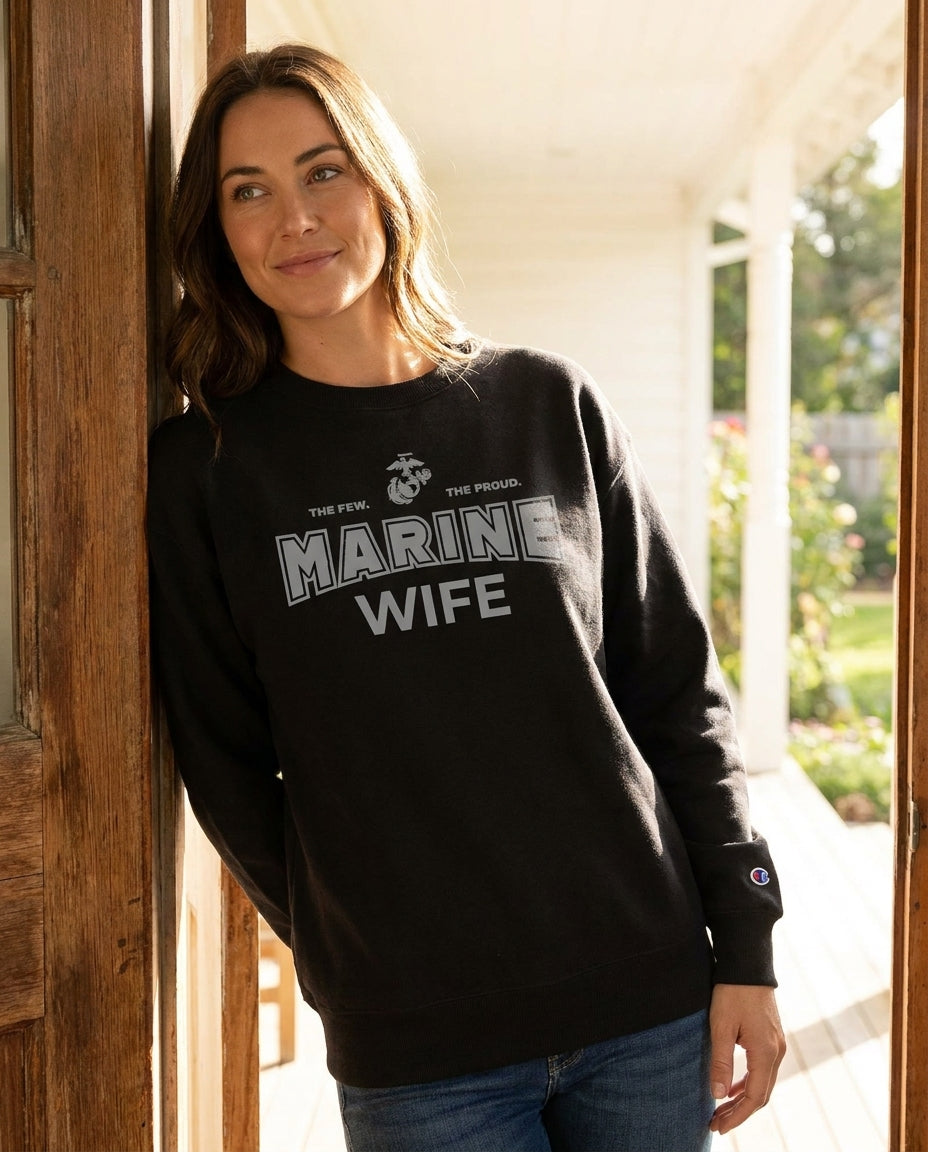 Marines Family Women's Champion Crewneck Sweatshirts
