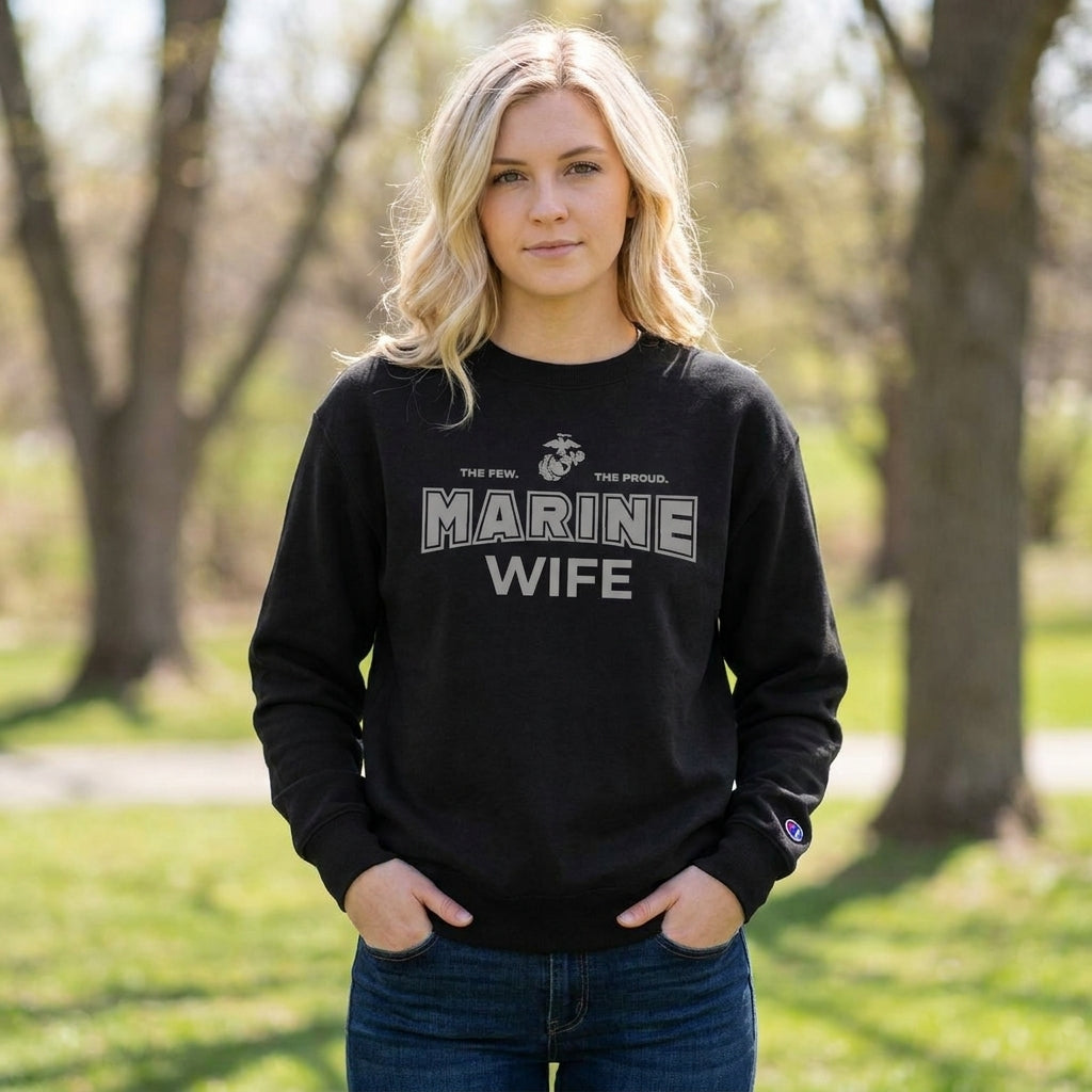 Marines Family Women's Champion Crewneck Sweatshirts