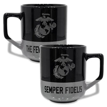 Load image into Gallery viewer, Marines EGA 20oz Color Block Ceramic Mug (Black/Grey)