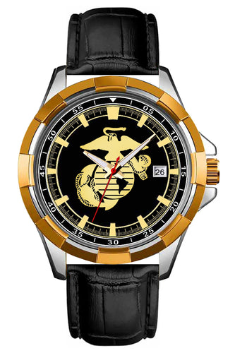 Marines Premium Leather Strap Watch