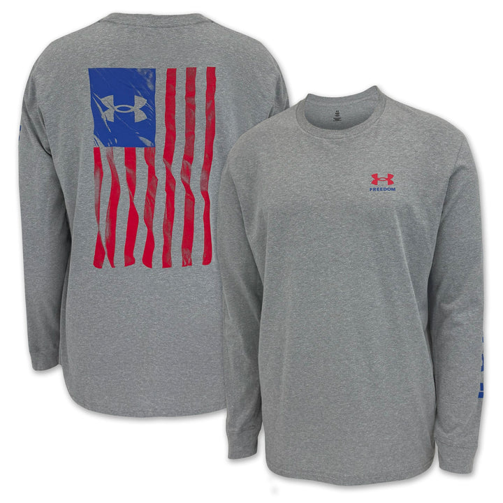 Under Armour Freedom Flag Long Sleeve T-Shirt (Grey)
