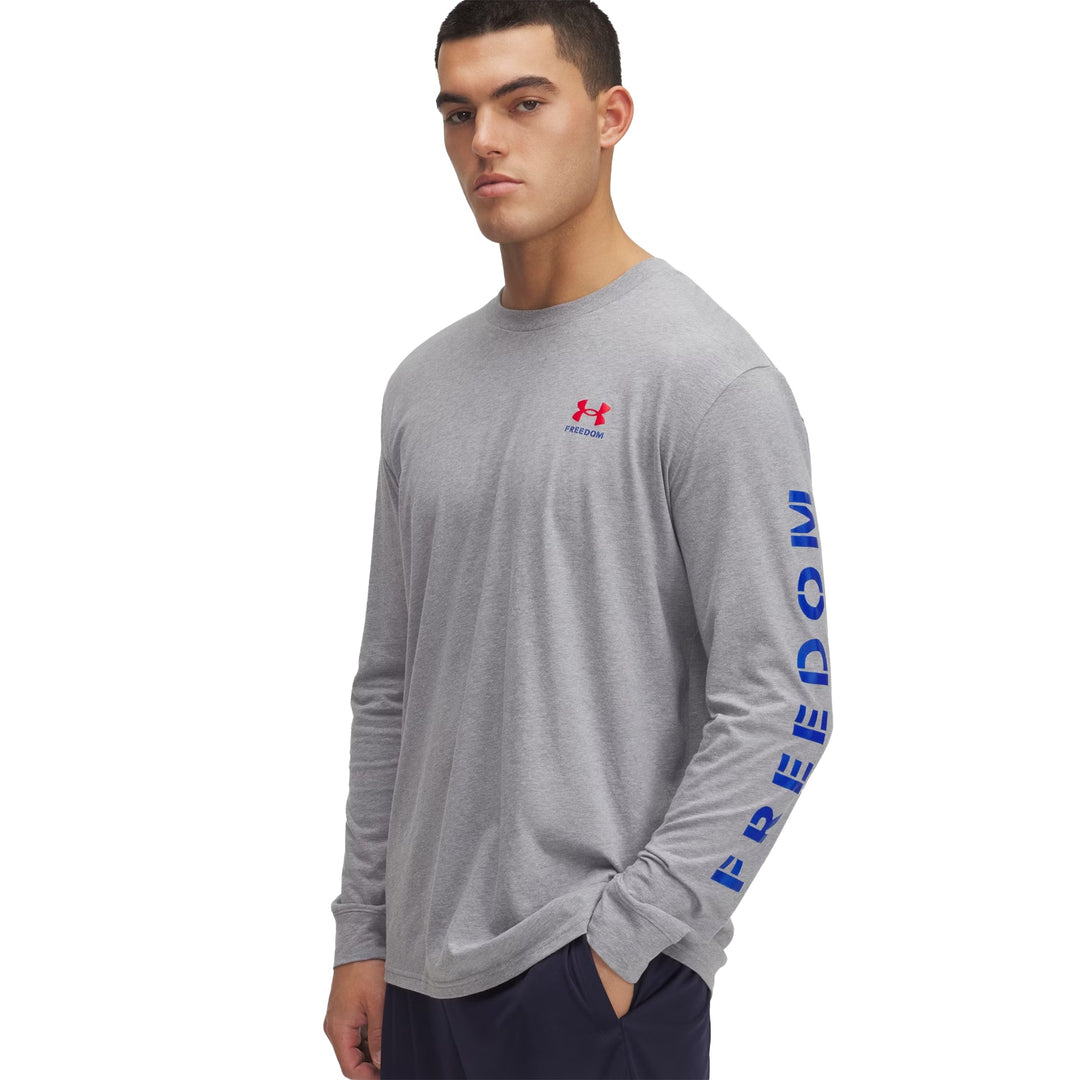Under Armour Freedom Flag Long Sleeve T-Shirt (Grey)