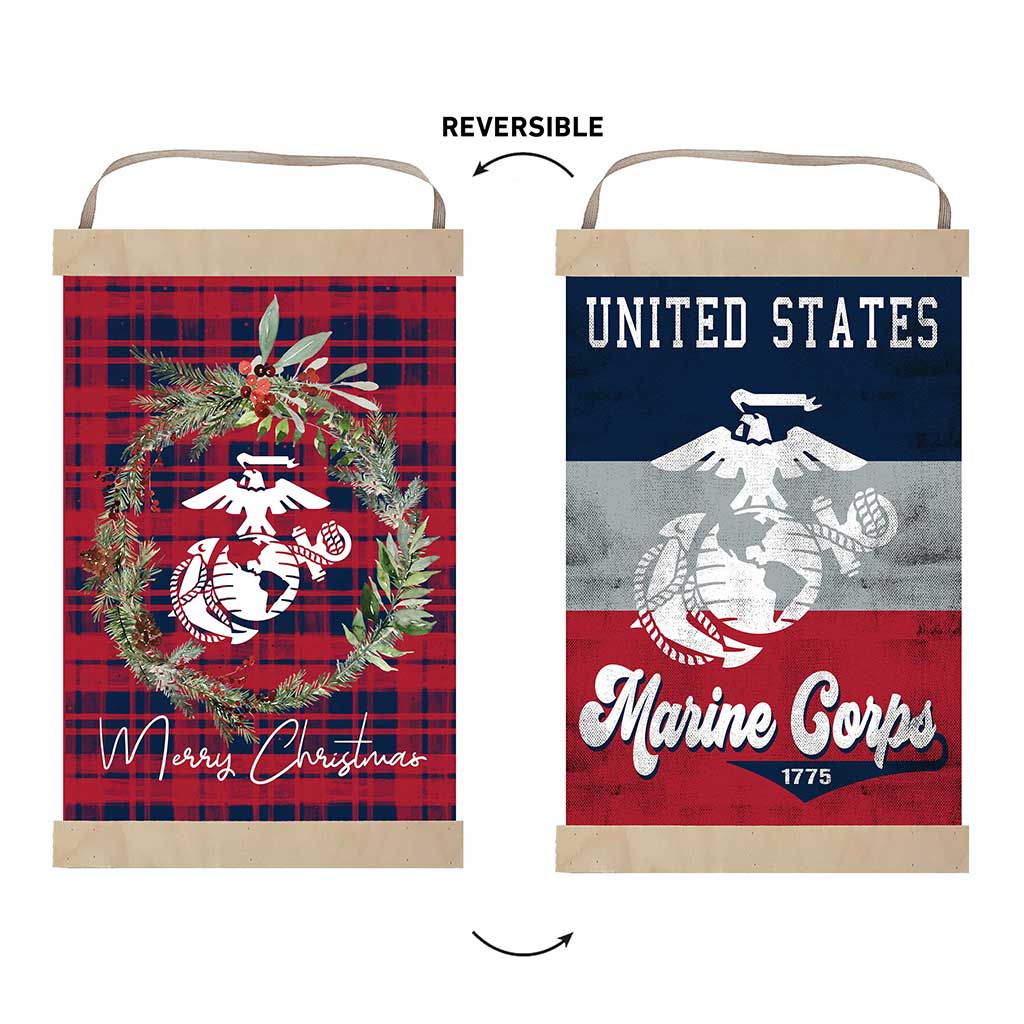 USMC Plaid Christmas Reversible Banner*