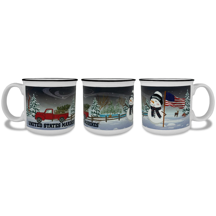 Marines Winter Scene 15oz Sublimated Campfire Mug (White)