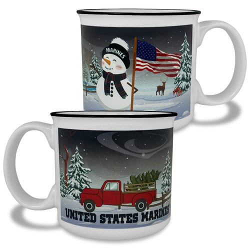 Marines Winter Scene 15oz Sublimated Campfire Mug (White)