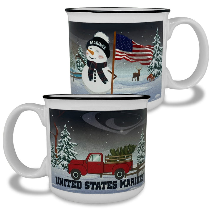 Marines Winter Scene 15oz Sublimated Campfire Mug (White)