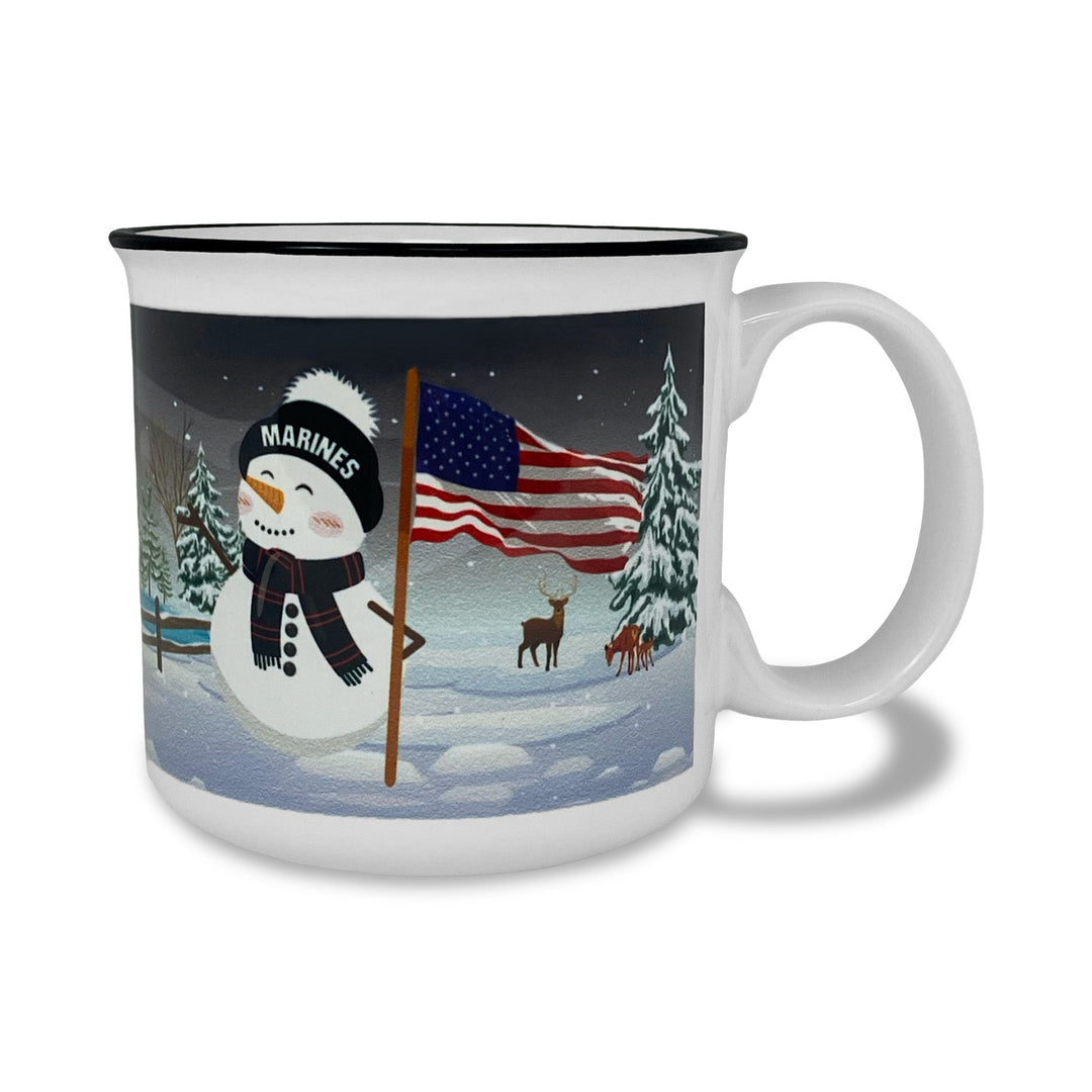 Marines Winter Scene 15oz Sublimated Campfire Mug (White)