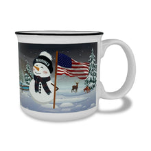Load image into Gallery viewer, Marines Winter Scene 15oz Sublimated Campfire Mug (White)
