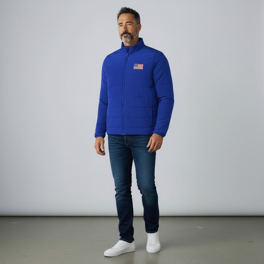 American Flag Men's Swelter Jacket (Dark Royal)*