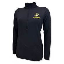 Load image into Gallery viewer, Marines Ladies Flex Quarter Zip (Black)