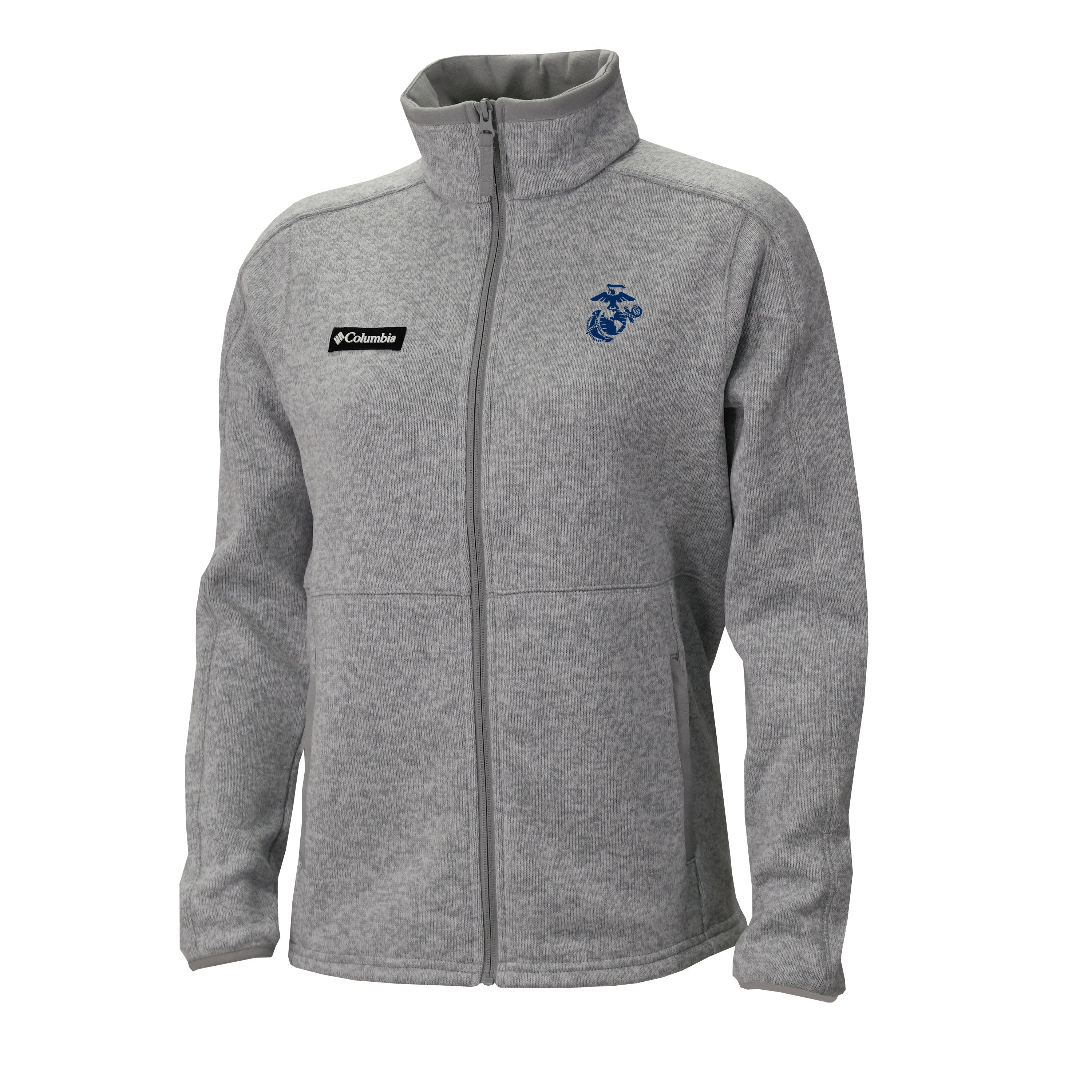 Marines EGA Columbia Women's Sweater Weather Fleece Full Zip Jacket (Grey)*