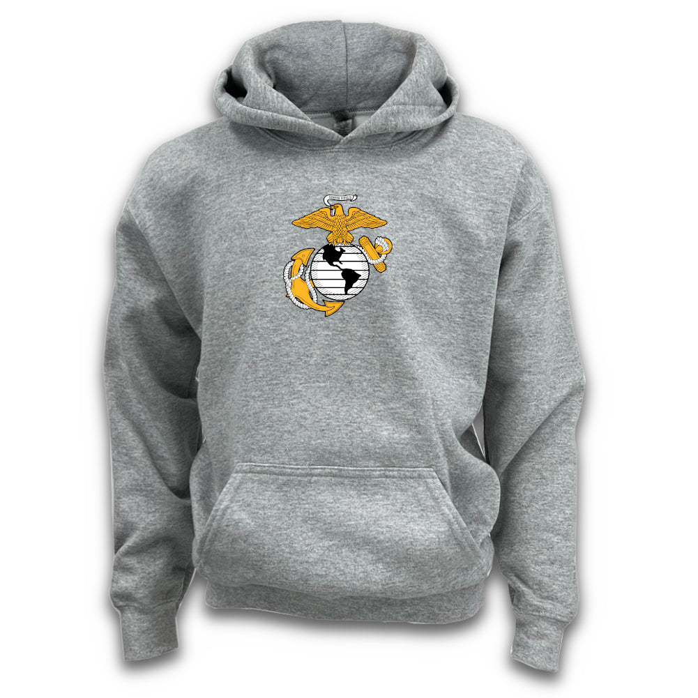 Pick Your Design Marines Youth Hooded Sweatshirt (Grey)