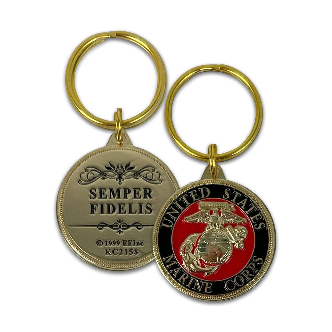 United States Marine Corps Double Sided Key Ring