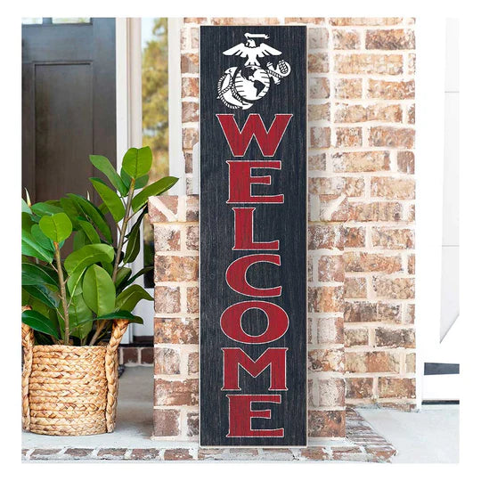 US Marines Leaning Sign Welcome (11x46)