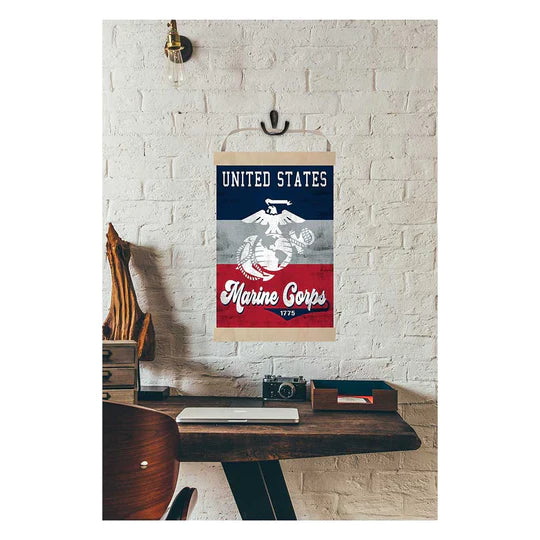 Marines Reversible Banner Sign Retro Multi Color