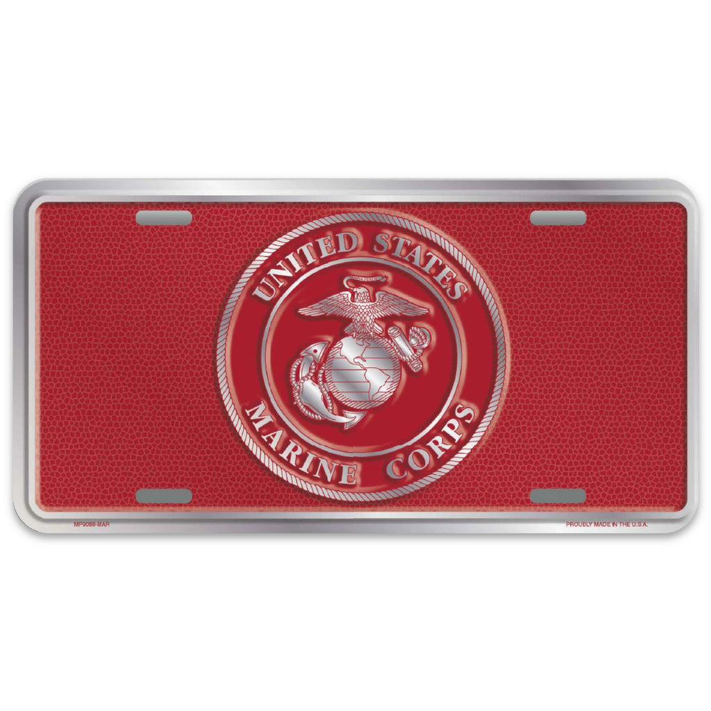 United States Marine Corps Mosaic License Plate (Red)