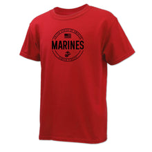 Load image into Gallery viewer, Marines Youth Center Chest Circle Logo T-Shirt (Black Design)