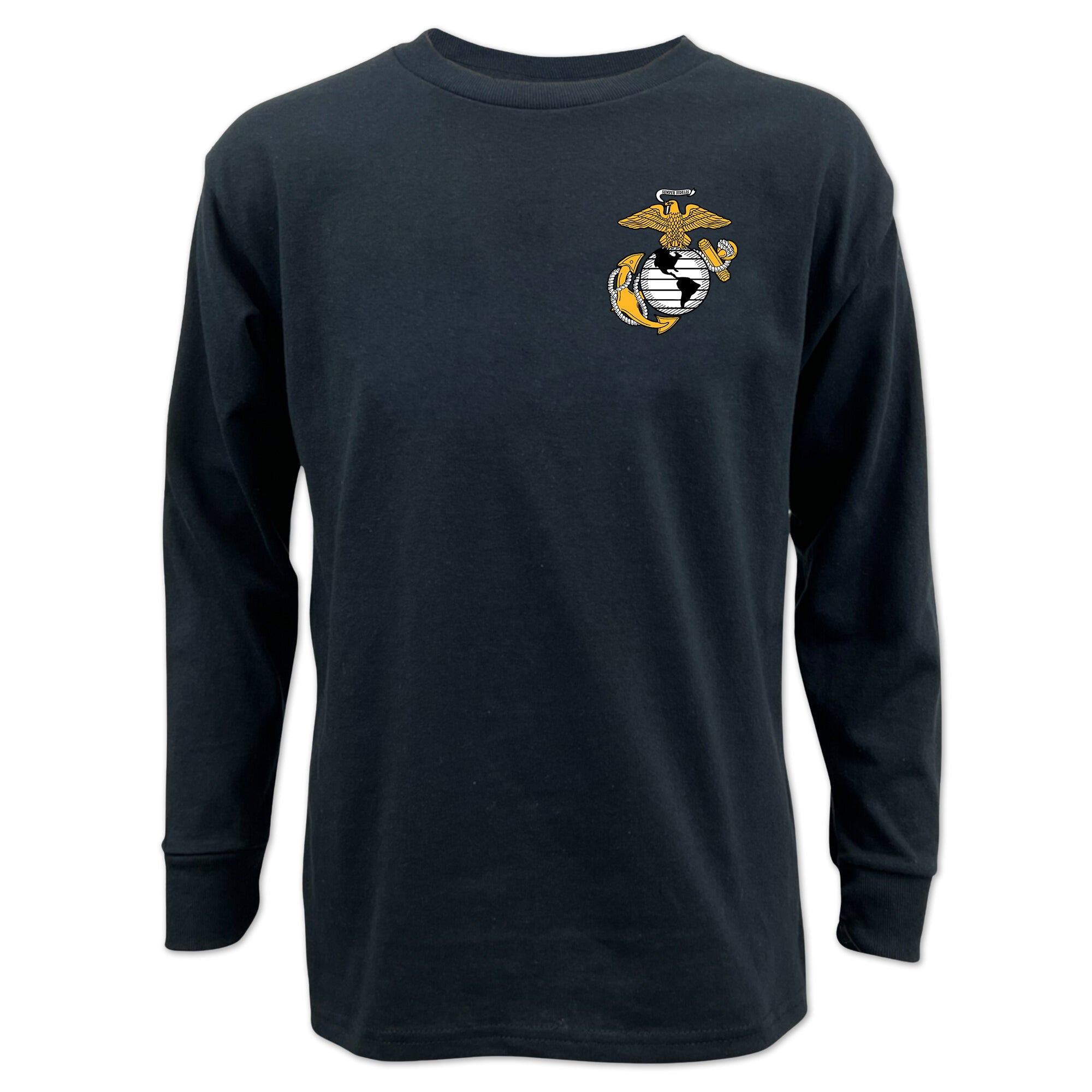 Pick Your Design Marines Youth Long Sleeve T-Shirt (Black)