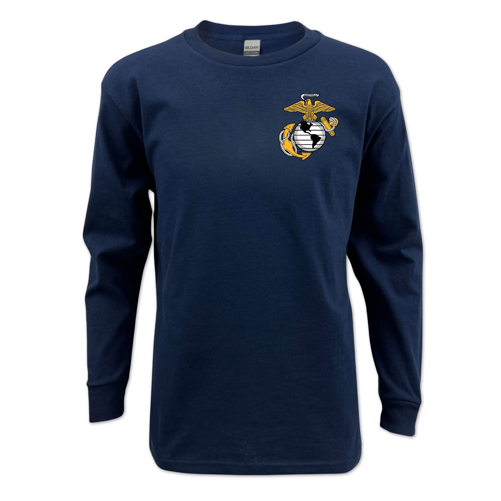 Pick Your Design Marines Youth Long Sleeve T-Shirt (Navy)