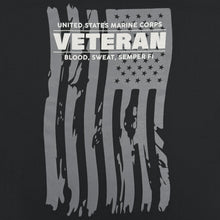 Load image into Gallery viewer, Marines Veteran Flag Long Sleeve T-Shirt (Black)