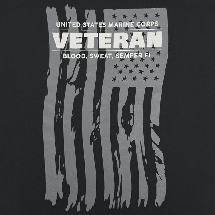 Marines Veteran Flag T-Shirt (Black)
