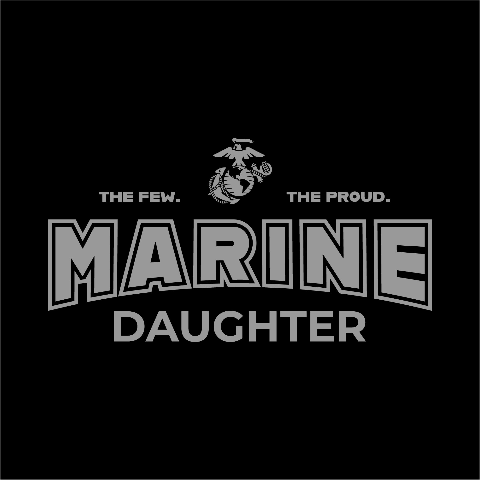 Marines Daughter Ladies T-Shirt (Black)