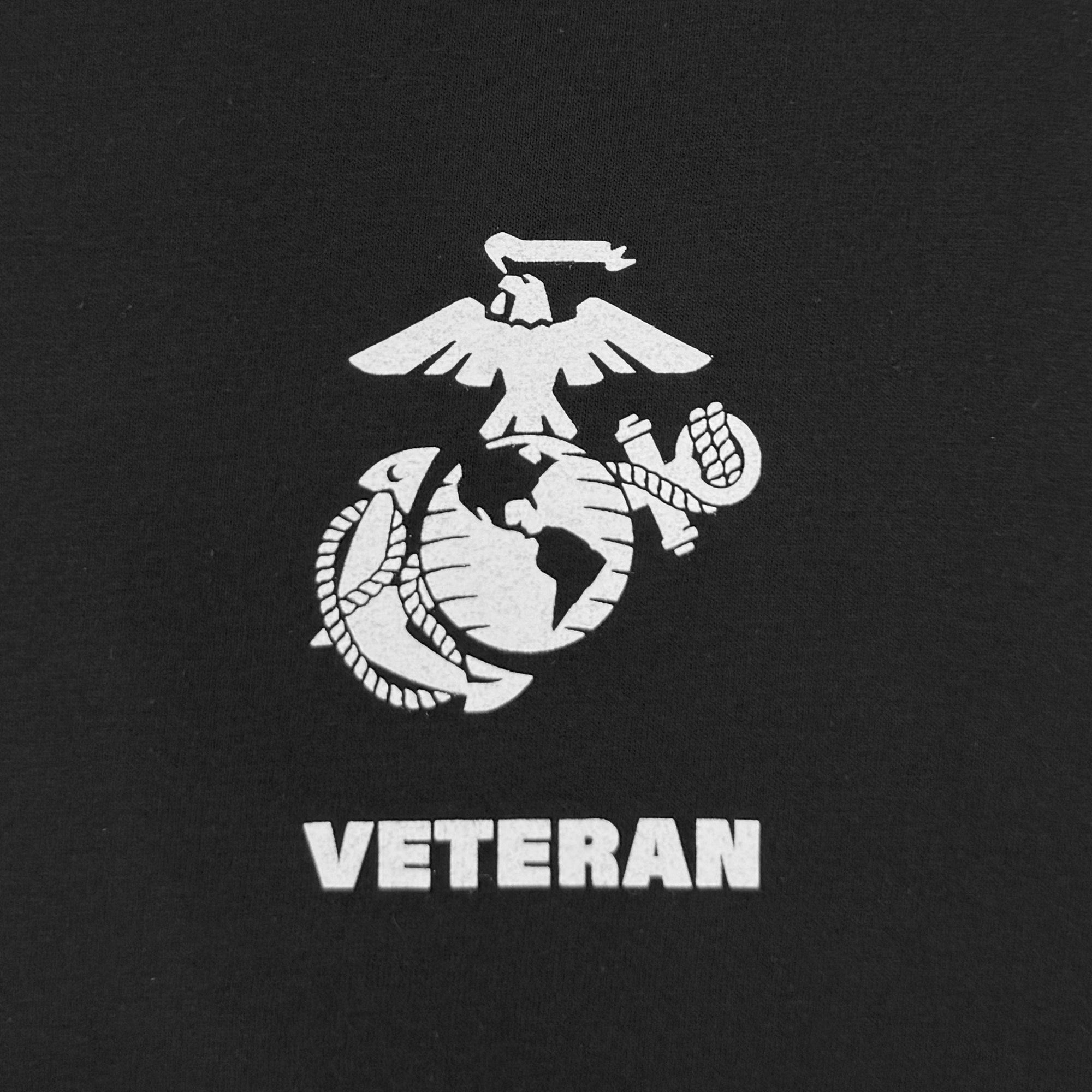 Marines Veteran Flag T-Shirt (Black)