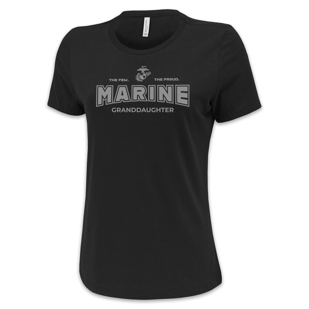 Marines Granddaughter Ladies T-Shirt (Black)