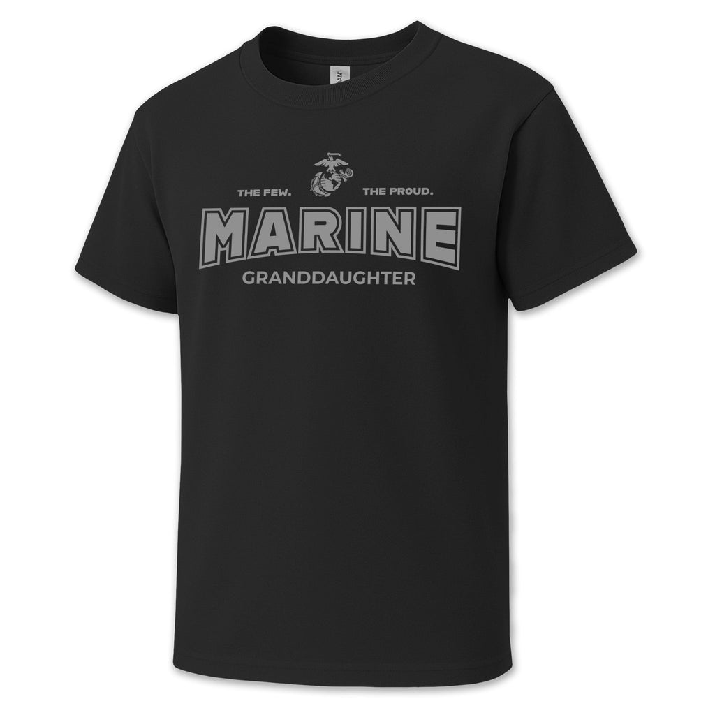 Marines Granddaughter Youth T-Shirt (Black)