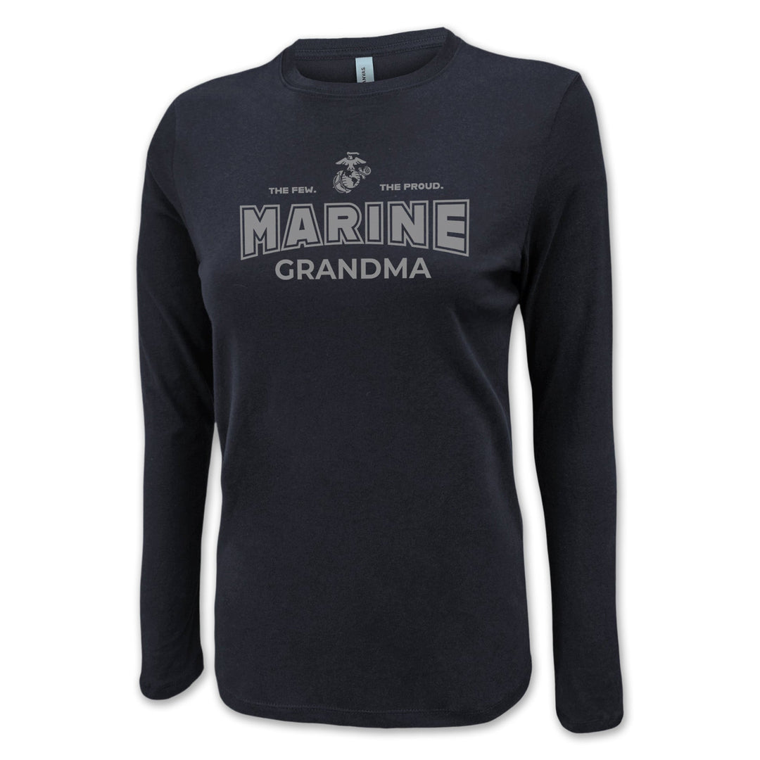 Marines Grandma Women's Long Sleeve T-Shirt (Black)