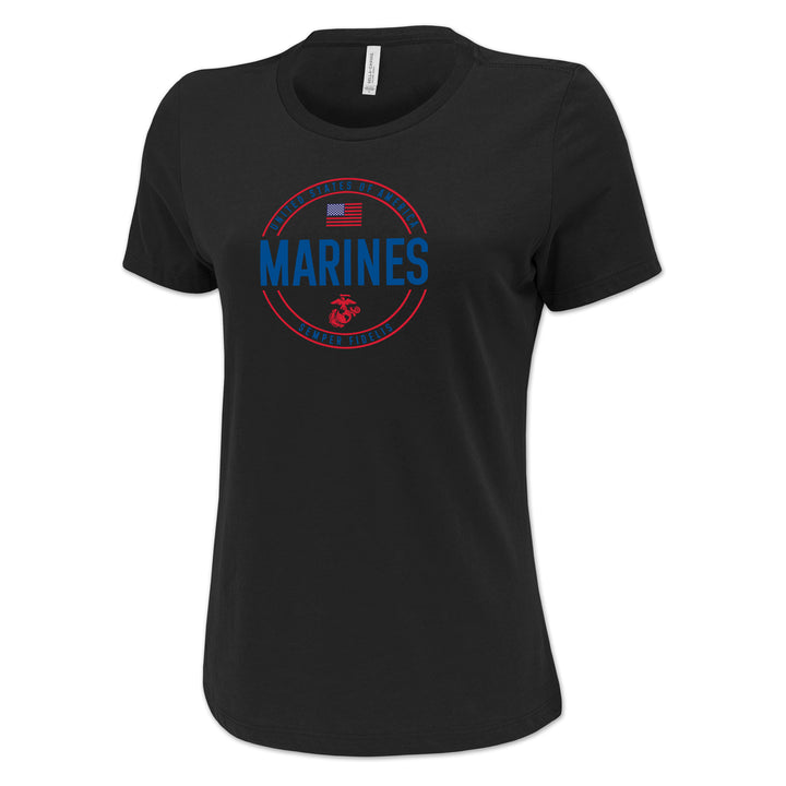 Marines Ladies Center Chest Circle Logo T-Shirt