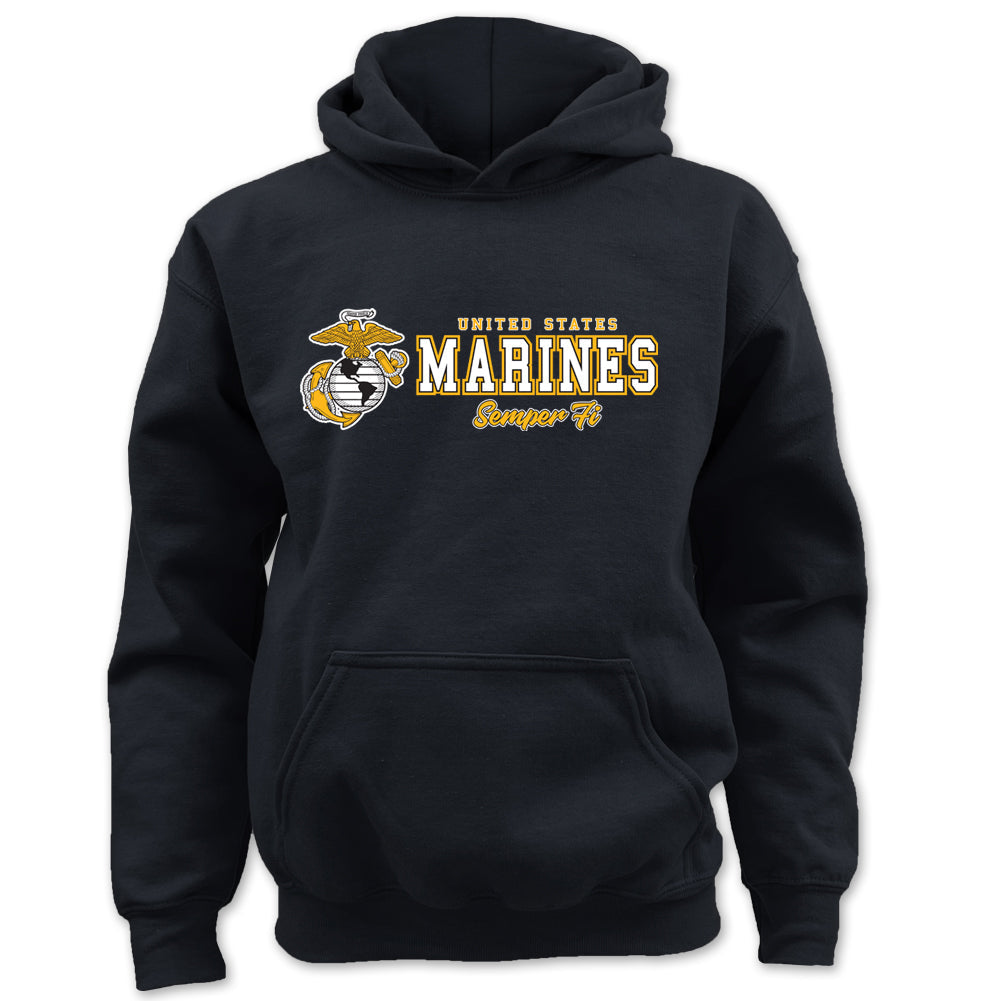 Pick Your Design Marines Youth Hooded Sweatshirt (Black)
