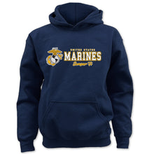 Load image into Gallery viewer, Pick Your Design Marines Youth Hooded Sweatshirt (Navy)