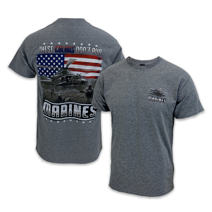 Marines These Colors Don't Run Flag T-Shirt (Graphite)