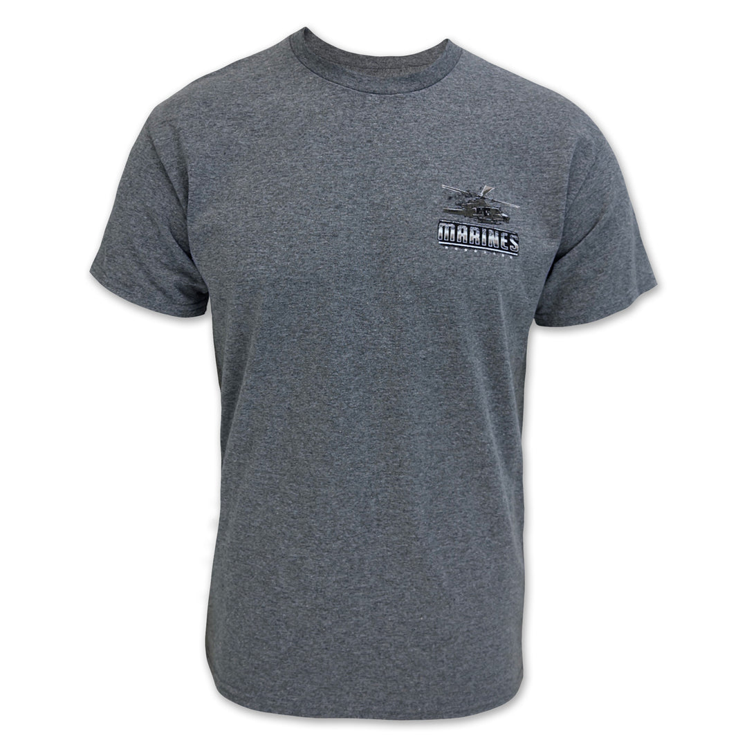 Marines These Colors Don't Run Flag T-Shirt (Graphite)