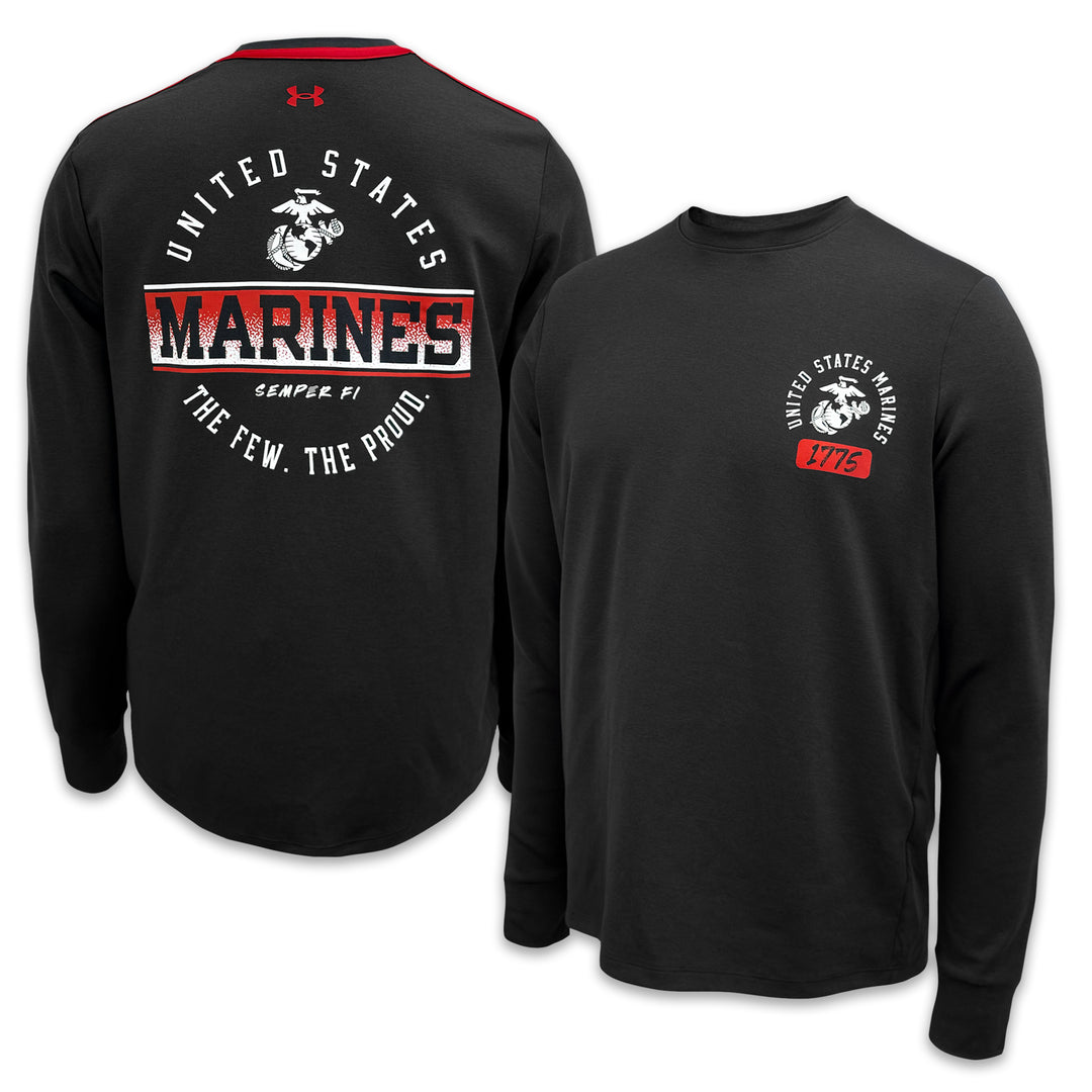 Marines Under Armour Motion Long Sleeve Tee (Black)