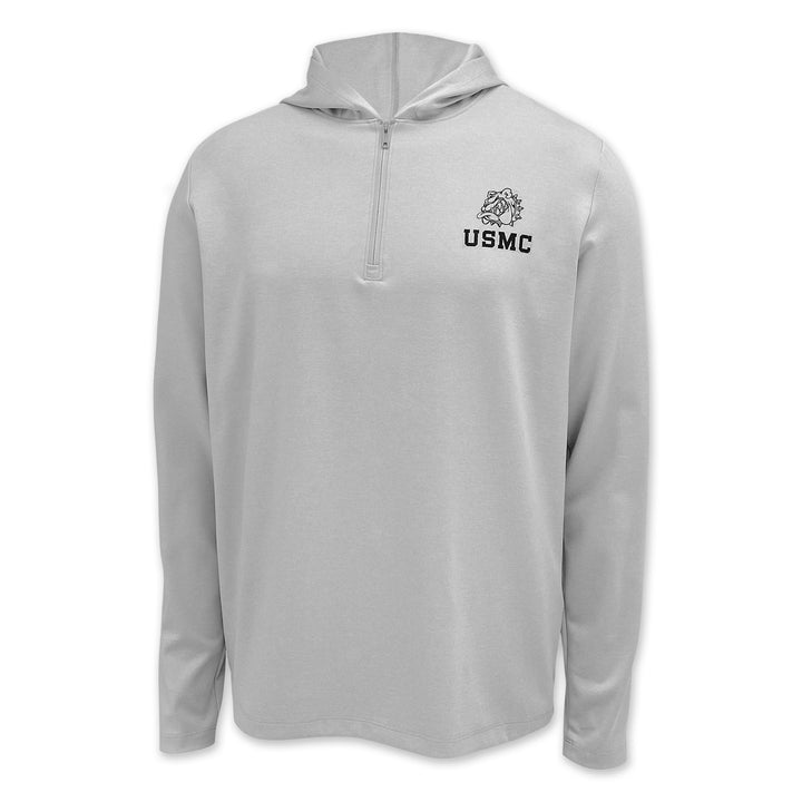 Marines Under Armour Hooded Long Sleeve Zip Tee (Grey)