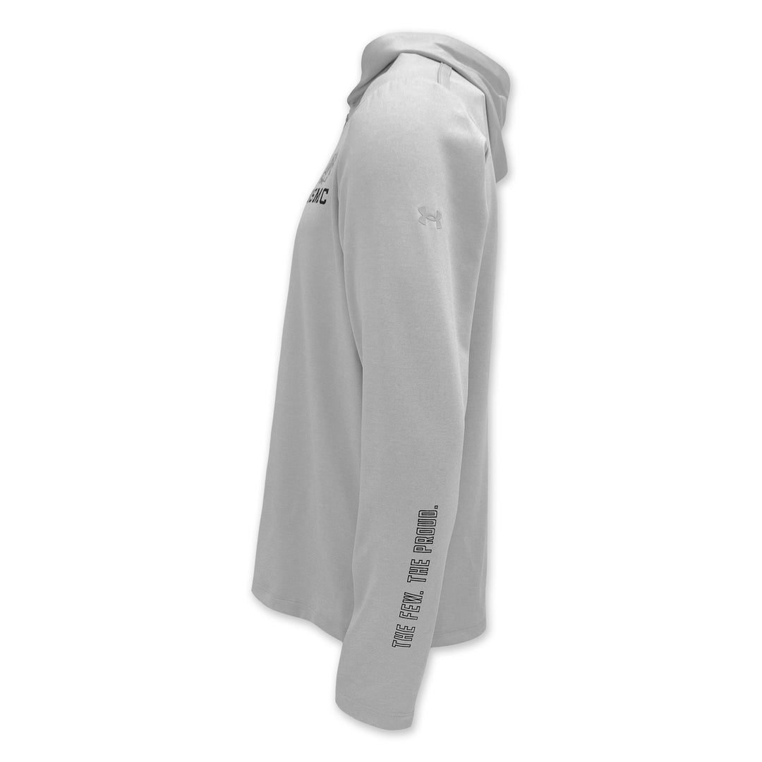 Marines Under Armour Hooded Long Sleeve Zip Tee (Grey)
